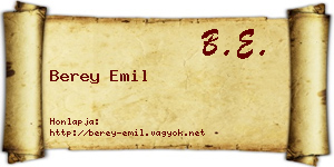 Berey Emil névjegykártya